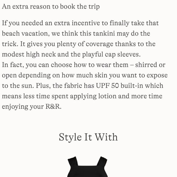 Land's End Plus Standard size cap sleeve high neck tankini top Black Various - Picture 9 of 9